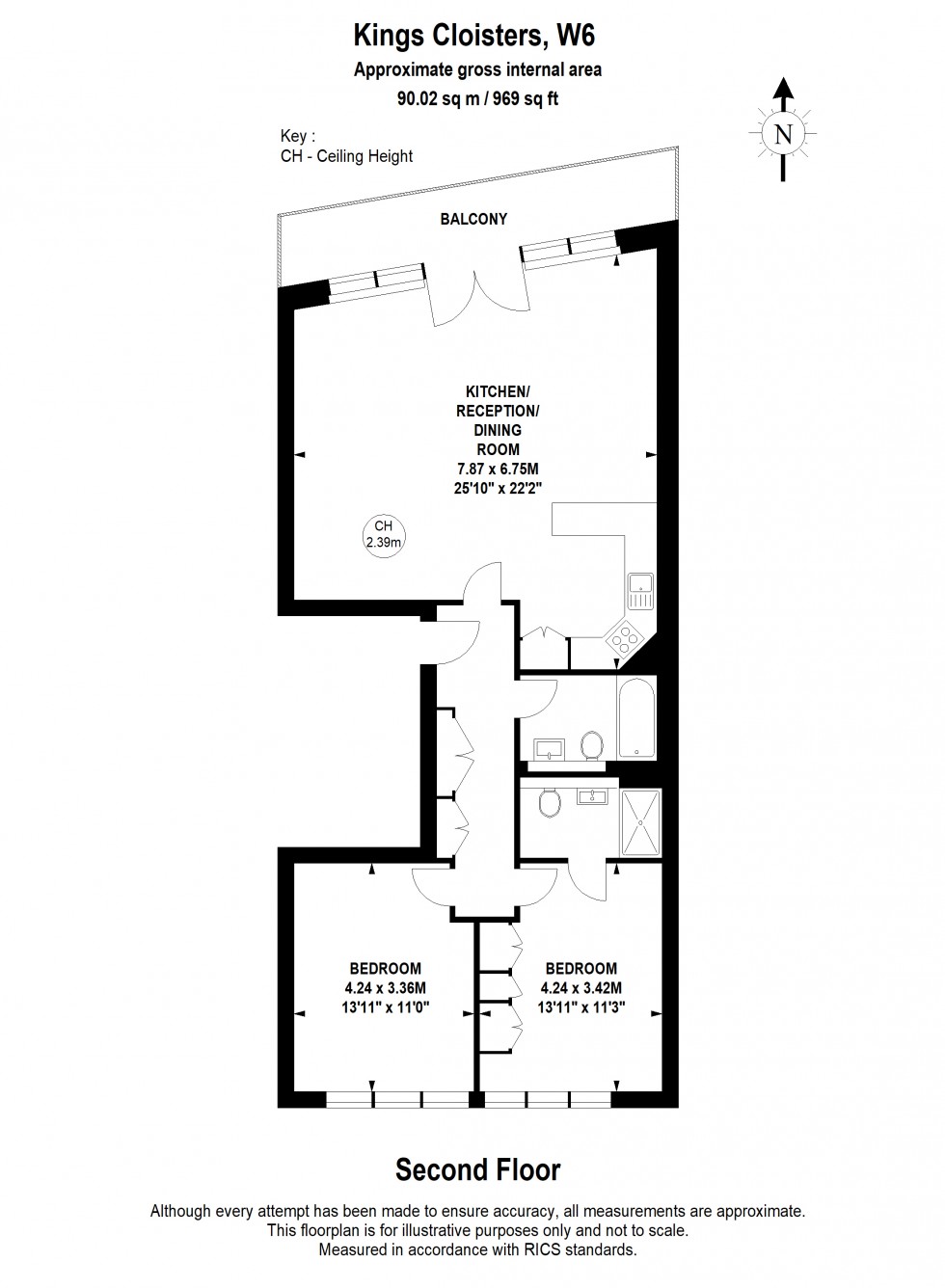 Floorplan for Clifton Walk, London